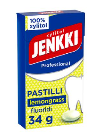  Пастилки с ксилитом Jenkki Professional Lemongrass +fluoridi 34 г со вкусом лемонграсса