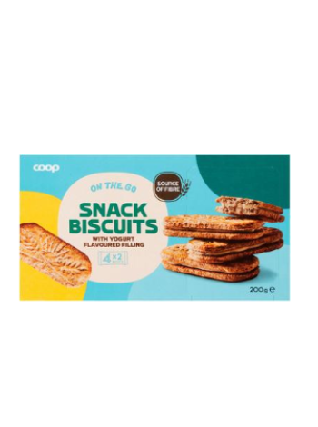 Печенье с кремовой начинкой со вкусом йогурта Coop jogurttitäytteiset keksit 200г 