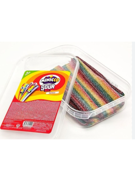 Жевательные пластинки Minicco Sour Belt Rainbow 200 г