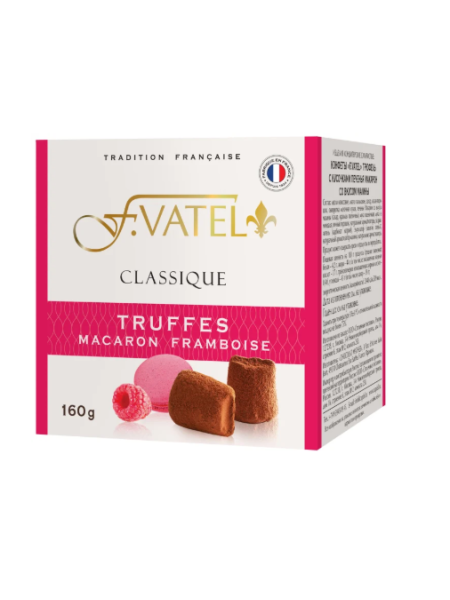 Трюфели c кусочками печенья и вкусом малины F.Vatel 160 г