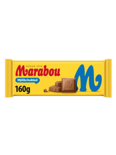 Плиточный шоколад Marabou Mjölkchoklad 160г молочный