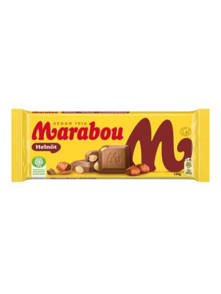 Шоколадная плитка Marabou Helnöt 160 г с целым фундуком