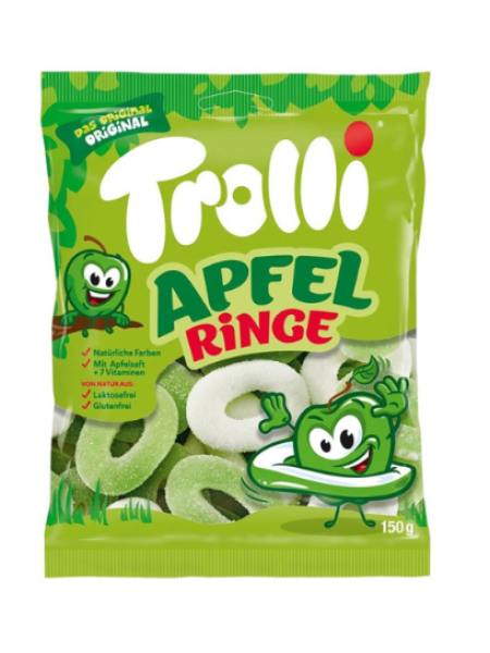 Яблочные колечки в сахаре Trolli Apfel Ringe 150г