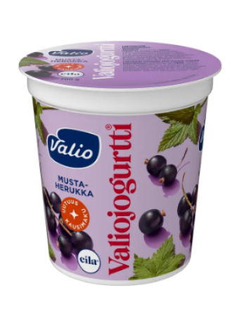 Йогурт Valio mustaherukka laktoositon 200 г со вкусом черной смородины