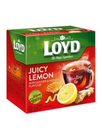 Фруктовый чай Loyd Pyramids Warming Lemon 40 г с лимоном, имбирем и вкусои меда 