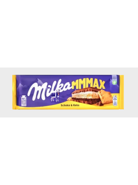 Плиточный шоколад с печеньем Milka Mmmax Chocolat & Biscuit 300 г