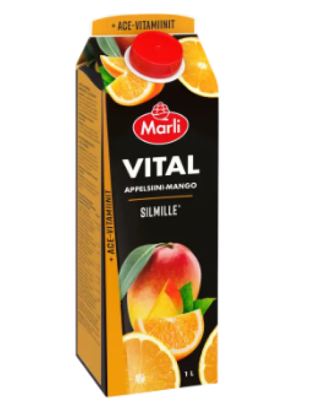 Сокосодержащий напиток Marli Vital 1 л Апельсин-манго + витамины ACE