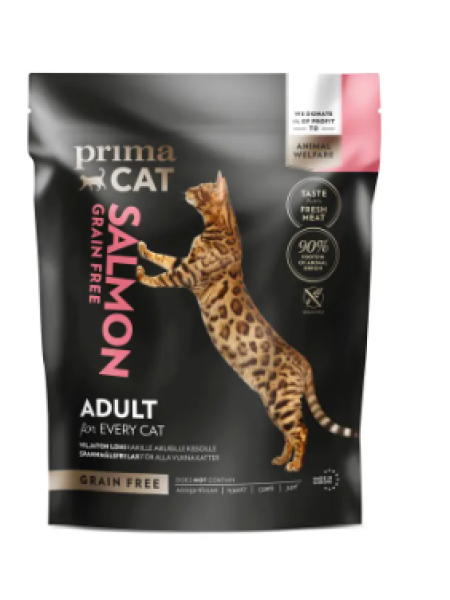 Беззерновой корм для взрослых кошек PrimaCat Salmon 1,4 кг лосось