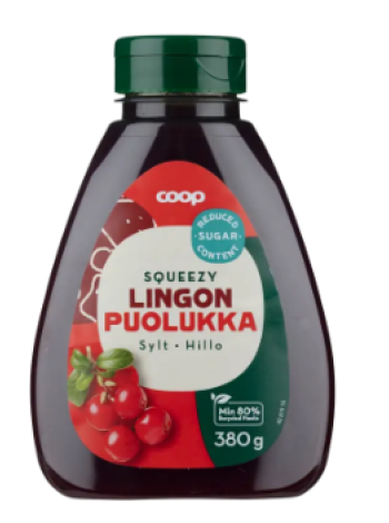 Варенье брусничное Coop puolukkahillo pullossa 380 г в бутылке