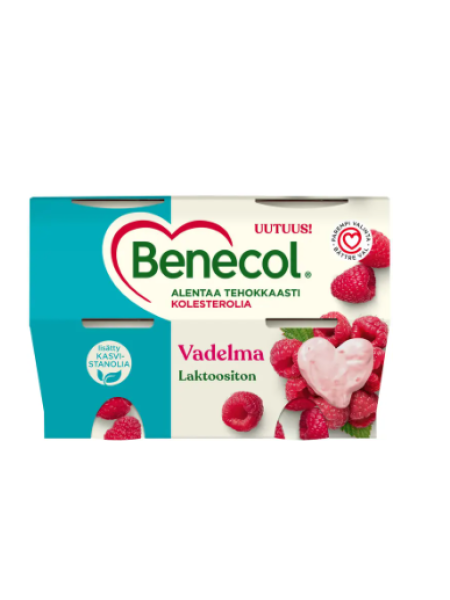 Йогурт с малиной Benecol 4X115г для снижения холестерина 
