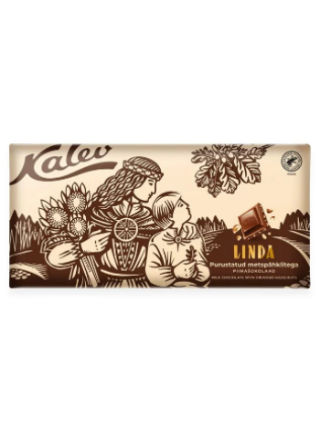 Шоколад молочный Kalev Linda piimašokolaad purustatud metspähklitega 270 г