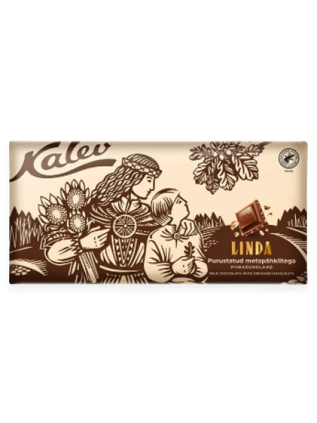 Шоколад молочный Kalev Linda piimašokolaad purustatud metspähklitega 270 г