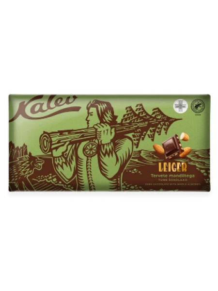 Шоколад темный с цельным миндалем KALEV Leiger tume šokolaad tervete mandlitega 270 г