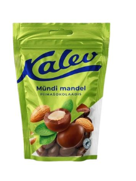 Миндаль в молочном шоколаде со вкусом мяты Kalev mandel mündimaitseline 140г