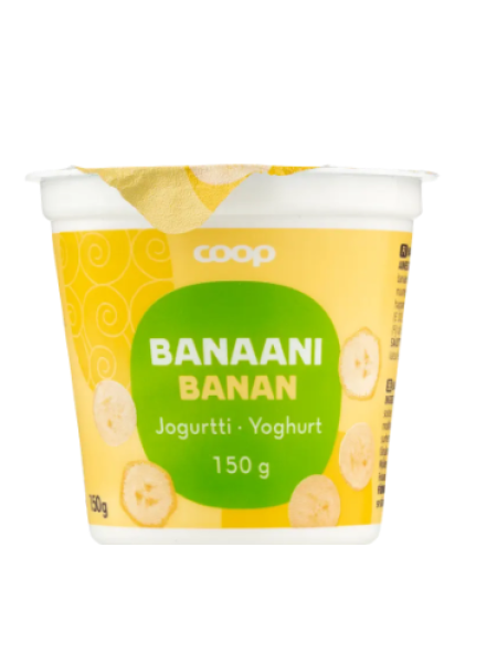 Йогурт Coop banaanijogurtti 150г банан