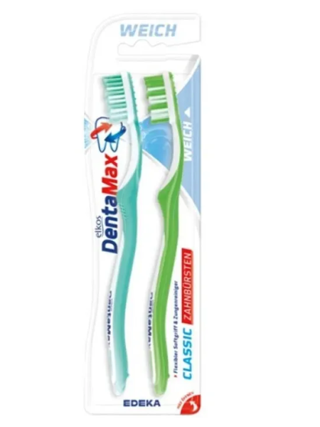 Набор зубных щеток Elkos DentaMax Weich Classic 2 шт