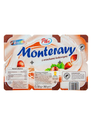 Молочный десерт с фундуком Pilos Monteravy 6 x 60 г