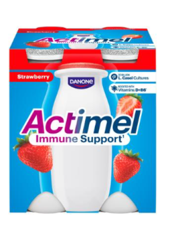 Питьевой йогурт ACTIMEL 4х100мл клубника