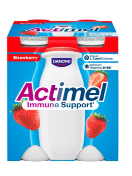 Питьевой йогурт ACTIMEL 4х100мл клубника