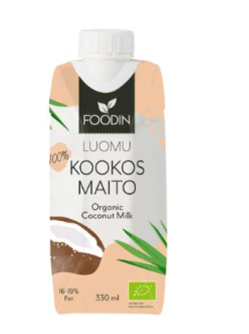 Органическое кокосовое молоко Foodin kookosmaito luomu 330 мл