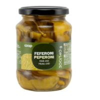 Перец пепперони маринованный Coop Peperoni mieto chili 300 / 140 г