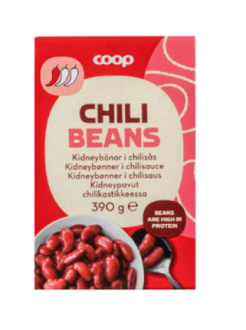 Красная фасоль в соусе чили Coop Chili Beans 390г