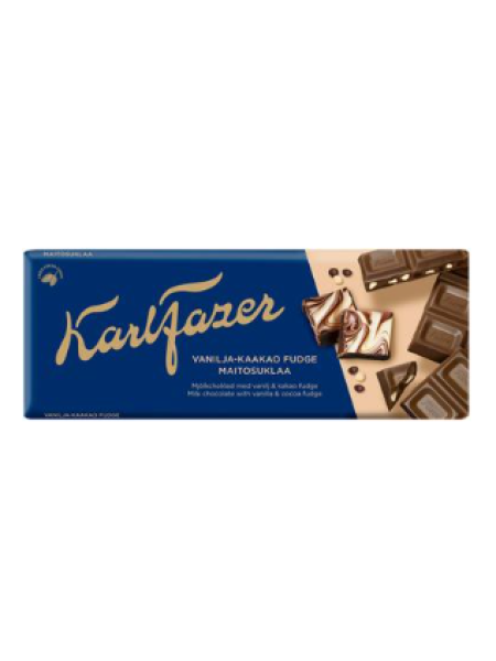 Шоколад плиточный Karl Fazer Vanilla-kaakao suklaalevy 180г 