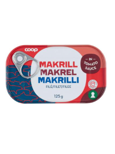 Филе скумбрии в томатном соусе Coop makrillifilee 125г