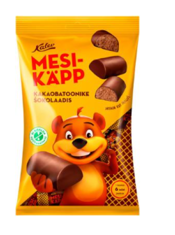 Конфеты в шоколадной глазури с кусочками какао KALEV Mesikäpp 200г