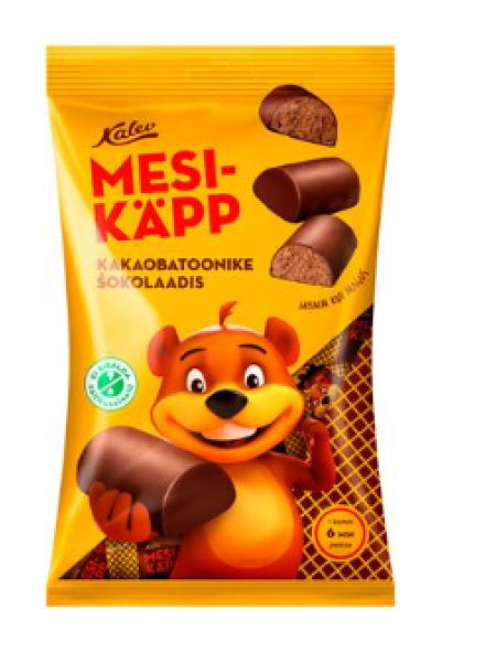 Конфеты в шоколадной глазури с кусочками какао KALEV Mesikäpp 200г