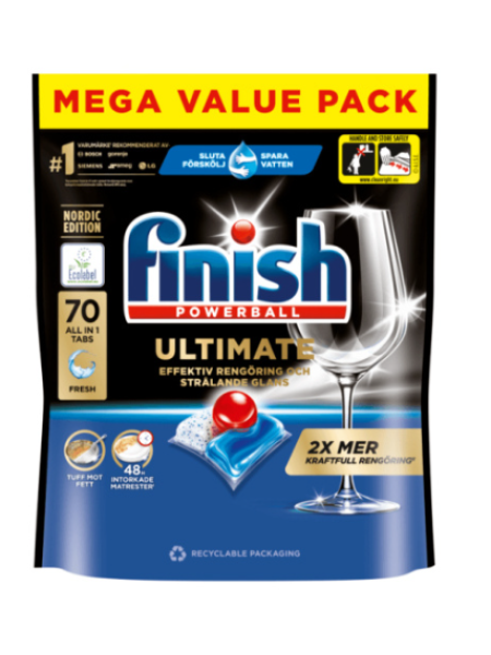 Капсулы для посудомоечной машины Finish Ultimate All in One 70 штук 