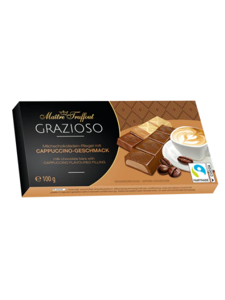 Молочный шоколад Maitre Truffout Grazioso 8x12,5 г капучино