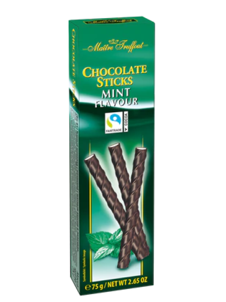 Шоколадные палочки с мятой Maître Truffout 75г