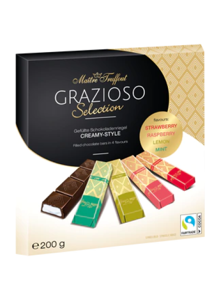 Шоколадные батончики из темного шоколада Maître Truffout Grazioso Selection Creamy Style 200г
