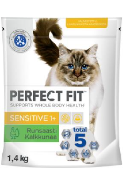 Корм для взрослых стерильных кошек Perfect Fit Sensitive 1+ Sterile Kalkkuna 1,4 кг