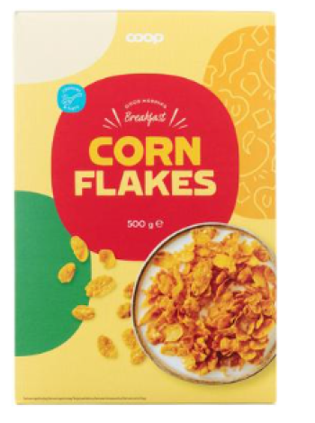 Кукурузные хлопья Coop Corn Flakes 500г 