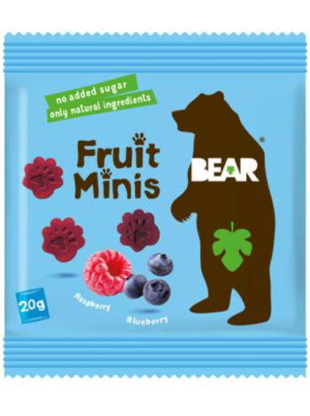 Кусочки фруктов и овощей для детей BEAR Fruit Minis 20г малина-черника