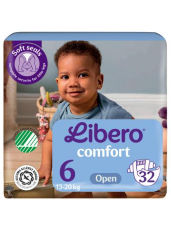Подгузники LIBERO Comfort на липучке размер 6, 32 шт, 13-20 кг