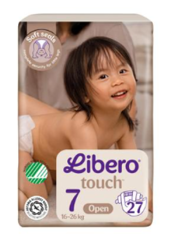 Подгузники LIBERO Touch tape размер 7 27 шт  16-26 кг