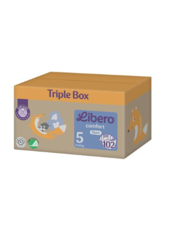 Подгузники LIBERO Comfort tape размер 5 102 шт вес 9-14 кг