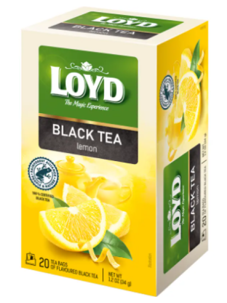 Черный чай в пакетиках Loyd 20 шт лимон