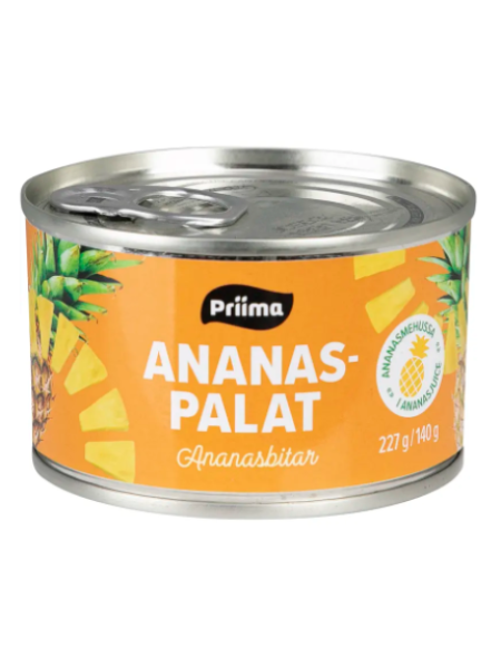 Ананас кусочками в собственном соку Priima Ananaspala 227 / 140 г