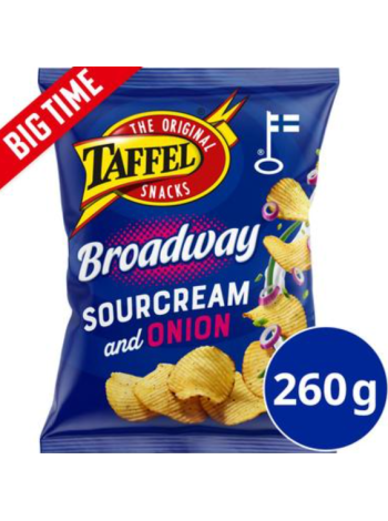 Картофельные чипсы со вкусом сметаны и лука Taffel Broadway 260г