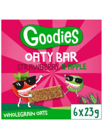 Цельнозерновые овсяные батончики со вкусом клубники и яблока Goodies Oaty Bars Strawberry & Apple 6x23 г 
