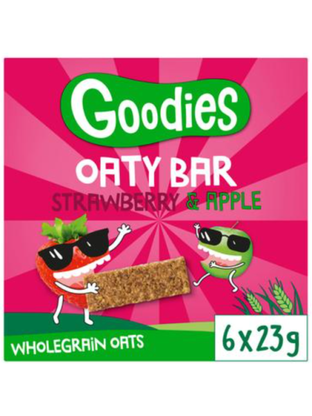 Цельнозерновые овсяные батончики со вкусом клубники и яблока Goodies Oaty Bars Strawberry & Apple 6x23 г 