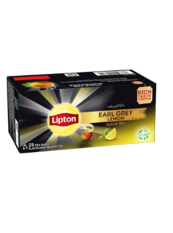 Чай черный пакетированный LIPTON Rich Earl Grey Lemon с лимоном 25шт 