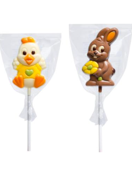 Пасхальный леденец из молочного и белого шоколада Suklaatikkari pääsiäinen maito & valkosuklaasta 20г