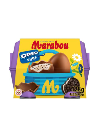 Шоколадные пасхальные яйца Marabou Oreo Eggs 128 г 4 шт