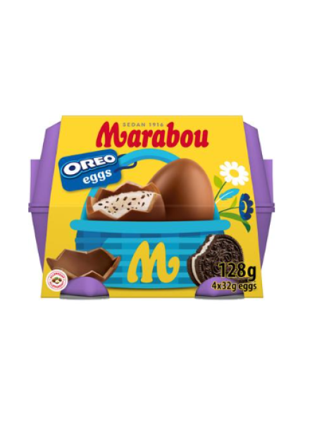Шоколадные пасхальные яйца Marabou Oreo Eggs 128 г 4 шт