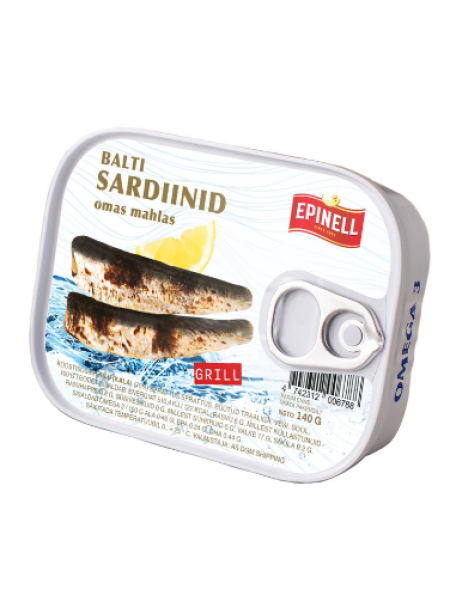 Сардины копченые в собственном соку Epinell Grillatuja sardiineja 140 г
